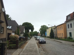 The street leading to the Sachsenhausen concentration camp  and the former site of SS officer housing