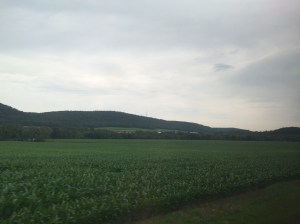 Pennsylvania farmland aboard the Amtrak Pennsylvanian line.